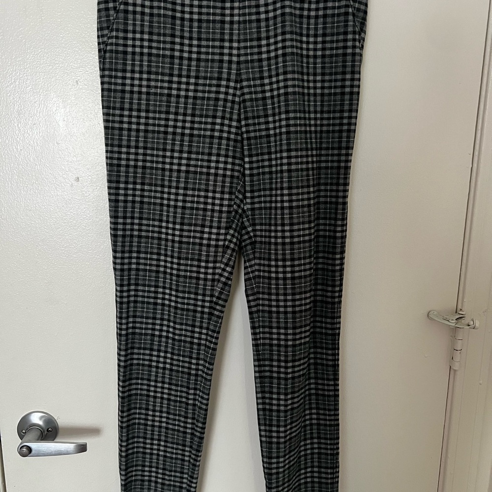 Calvin Klein Black and Gray Plaid Dress Pants
